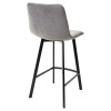Полубарный стул CHILLI-QB SQUARE светло-серый #26, велюр / черный каркас (H=66cm) М-City