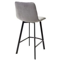 Полубарный стул CHILLI-QB SQUARE светло-серый #26, велюр / черный каркас (H=66cm) М-City