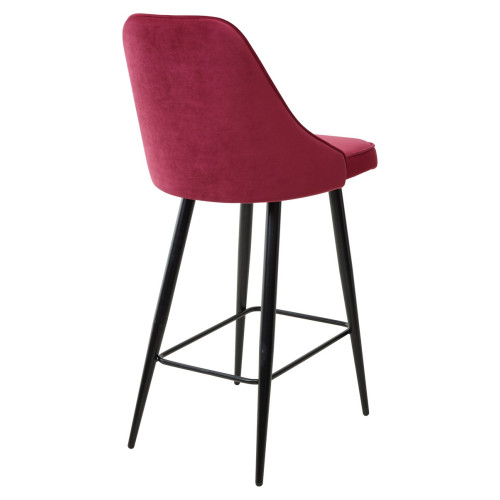 Полубарный стул NEPAL-PB ВИННЫЙ #16, велюр/ черный каркас (H=68cm) М-City