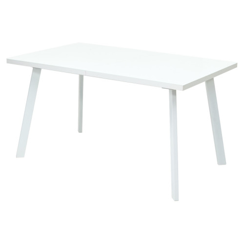 Стол ФИН 120 Белый, стекло/ Белый каркас М-City