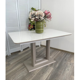 Стол Тетрис 120 Белый, стекло / Латте М-City