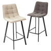 Полубарный стул CHILLI-QB SQUARE бежевый #5, велюр / черный каркас (H=66cm) М-City