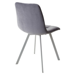 Стул CHILLI-Q SQUARE серый #27, велюр / белый каркас М-City