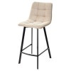 Полубарный стул CHILLI-QB SQUARE бежевый #5, велюр / черный каркас (H=66cm) М-City