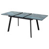 Стол АРУБА 140 АКВАМАРИН, стекло/ ЧЕРНЫЙ каркас М-City