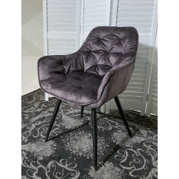 Стул MALTA 912-06 темно-серый, велюр/черный каркас M-City