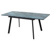 Стол АРУБА 140 АКВАМАРИН, стекло/ ЧЕРНЫЙ каркас М-City