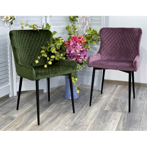 Стул САЛЬЕРИ, цвет олива #C14, велюр / черный каркас М-City