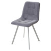 Стул CHILLI-Q SQUARE серый #27, велюр / белый каркас М-City