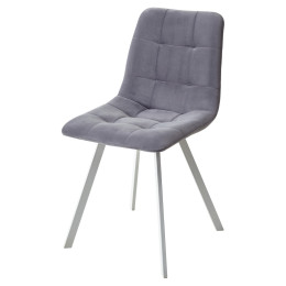 Стул CHILLI-Q SQUARE серый #27, велюр / белый каркас М-City