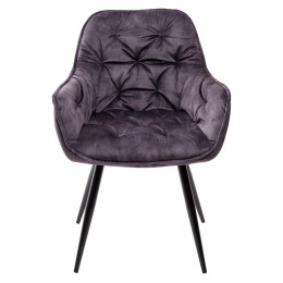 Стул MALTA 912-06 темно-серый, велюр/черный каркас M-City