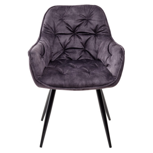 Стул MALTA 912-06 темно-серый, велюр/черный каркас M-City