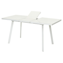 Стол ФИН 140 Латте, стекло/ Белый каркас М-City