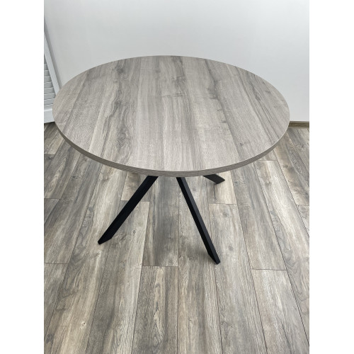 Стол ВЕГА D100 Дуб Шерман серый/ черный каркас М-City