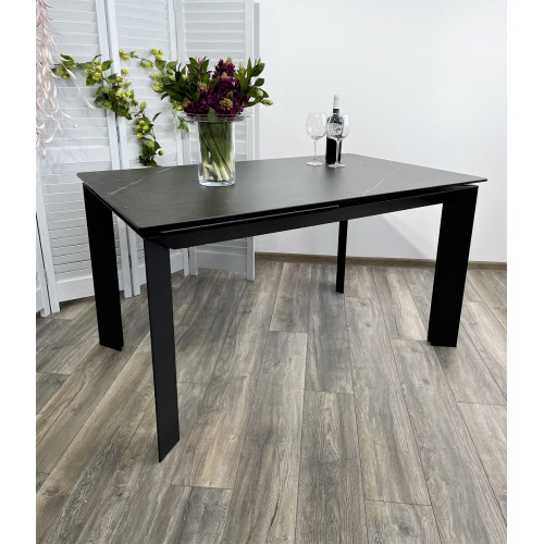 Стол CREMONA 160 KL-135 Темно-серый мрамор матовый / черный каркас М-City