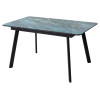 Стол АРУБА 140 АКВАМАРИН, стекло/ ЧЕРНЫЙ каркас М-City
