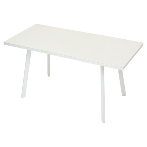 Стол ФИН 140 Латте, стекло/ Белый каркас М-City