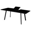 Стол ФИН 140 Черный, стекло/ Черный каркас М-City
