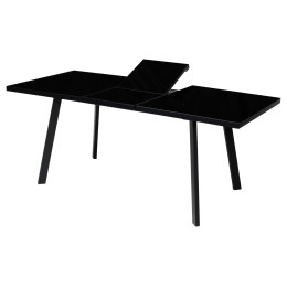 Стол ФИН 140 Черный, стекло/ Черный каркас М-City