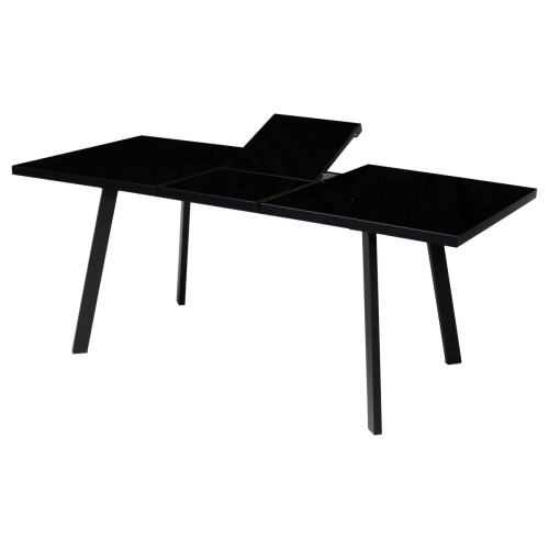 Стол ФИН 140 Черный, стекло/ Черный каркас М-City