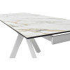 Стол BELLUNO 160 KL-188 Контрастный мрамор матовый, итальянская керамика/ белый каркас М-City