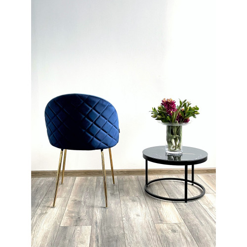 Стул PRESLEY BLUVEL-86 NAVY BLUE / золотой каркас М-City