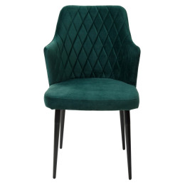 Стул HERMAN ЗЕЛЕНЫЙ #19, велюр / черный каркас М-City