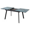 Стол АРУБА 140 АКВАМАРИН, стекло/ ЧЕРНЫЙ каркас М-City