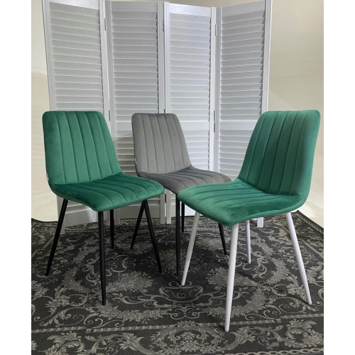 Стул DUBLIN G062-18 зеленый, велюр/ черный каркас М-City