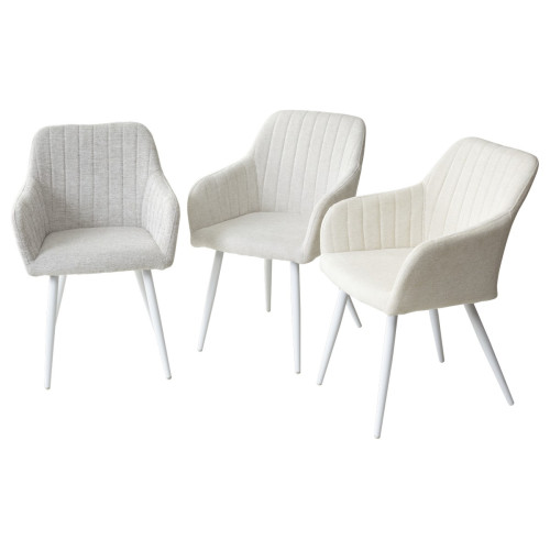 Стул BRANDY WZ2042-19 галечный серый фактурный велюр/ белый каркас М-City