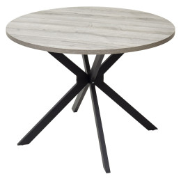 Стол ВЕГА D100 Дуб Шерман серый/ черный каркас М-City