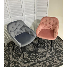 Стул BREEZE BLUVEL-14 GREY, велюр/ черный каркас М-City