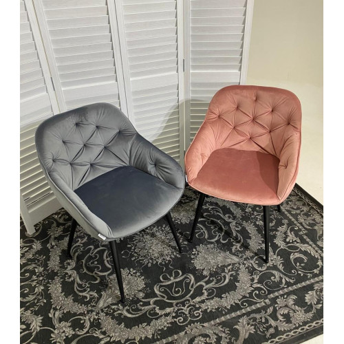 Стул BREEZE BLUVEL-14 GREY, велюр/ черный каркас М-City