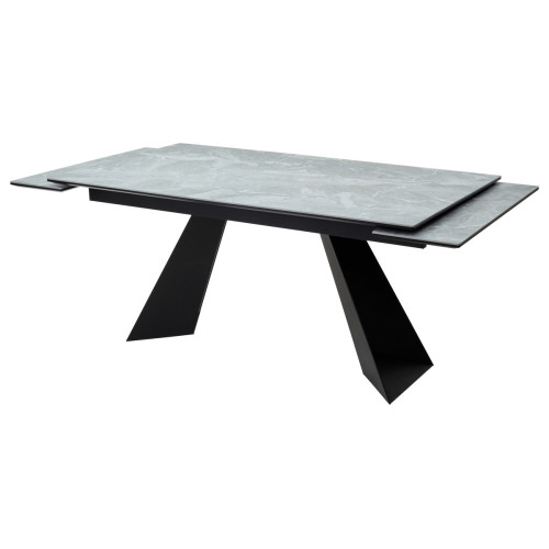 Стол Купер 160 Серый мрамор матовый, керамика / черный каркас М-City