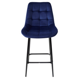 Полубарный стул ХОФМАН, цвет темно-синий #H60, велюр / черный каркас H=63cm М-City