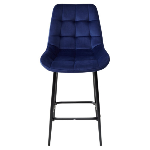 Полубарный стул ХОФМАН, цвет темно-синий #H60, велюр / черный каркас H=63cm М-City