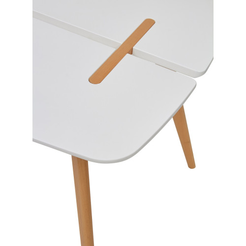 Стол OXALIS 120 белый/массив бука М-City