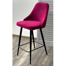 Полубарный стул NEPAL-PB ВИННЫЙ #16, велюр/ черный каркас (H=68cm) М-City