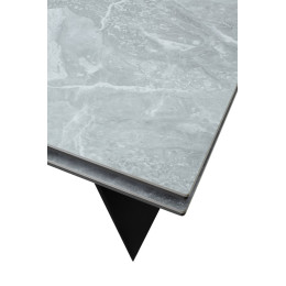 Стол Купер 160 Серый мрамор матовый, керамика / черный каркас М-City