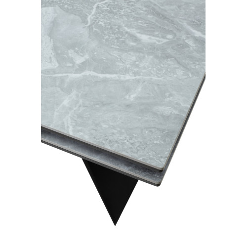 Стол Купер 160 Серый мрамор матовый, керамика / черный каркас М-City