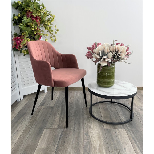 Стул FANTINE-LA РОЗОВЫЙ #15, велюр / черный каркас М-City