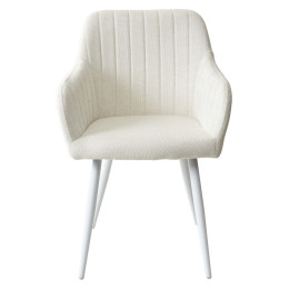 Стул BRANDY WZ2042-01 молочный фактурный велюр / белый каркас М-City