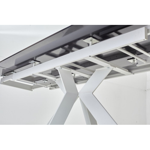 Стол BELLUNO 160 KL-188 Контрастный мрамор матовый, итальянская керамика/ белый каркас М-City