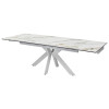 Стол BELLUNO 160 KL-188 Контрастный мрамор матовый, итальянская керамика/ белый каркас М-City