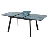 Стол АРУБА 140 АКВАМАРИН, стекло/ ЧЕРНЫЙ каркас М-City