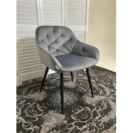 Стул BREEZE BLUVEL-14 GREY, велюр/ черный каркас М-City