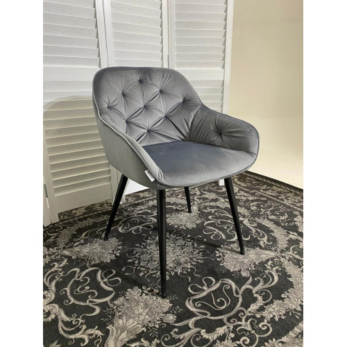 Стул BREEZE BLUVEL-14 GREY, велюр/ черный каркас М-City