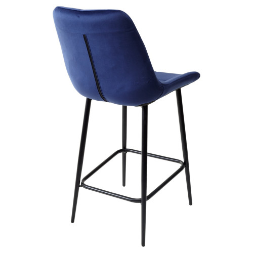 Полубарный стул ХОФМАН, цвет темно-синий #H60, велюр / черный каркас H=63cm М-City