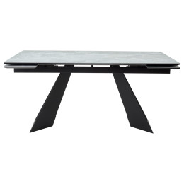 Стол Купер 160 Серый мрамор матовый, керамика / черный каркас М-City