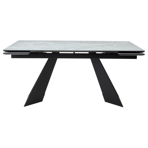 Стол Купер 160 Серый мрамор матовый, керамика / черный каркас М-City